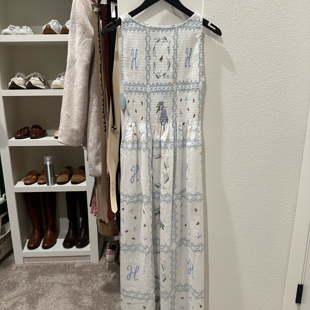 Hill House Home Cosima Nap Dress White Floral Patchwork XXS